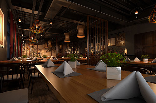 宜宾简约大气中式风格餐厅设计装修效果图