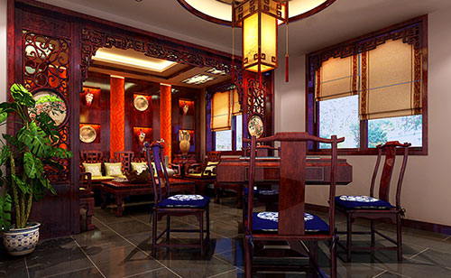 宜宾古典中式风格茶楼包间设计装修效果图
