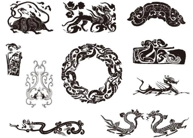 宜宾龙纹和凤纹的中式图案